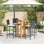 Voir la diapositive 3 : VIDAXL Ensemble de bar de jardin 5 pcs noir bois massif acacia rotin