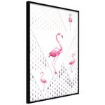 Paris Prix Affiche Murale Encadrée  Flamingos and Triangles. Coloris disponibles : Jaune, Noir