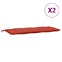 Voir la diapositive 4 : VIDAXL Coussins de banc de jardin lot de 2 rouge melange tissu
