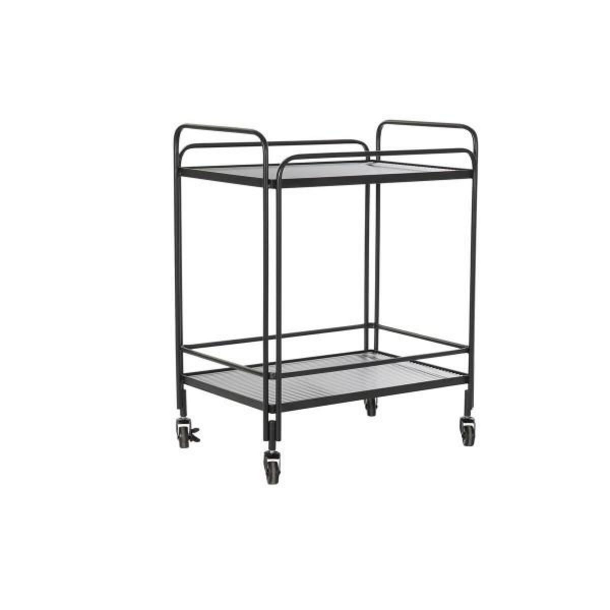 MARKET24 Chariot de service DKD Home Decor Noir Métal Verre 60,5 x 40,5 x 75,5 cm