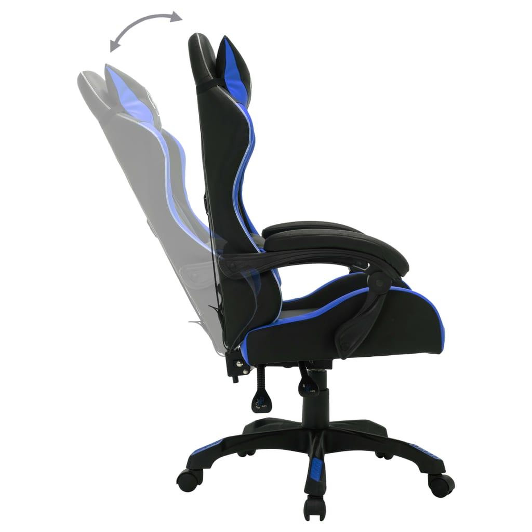 Voir la diapositive 5 : VIDAXL Fauteuil de jeux video avec LED RVB Bleu et noir Similicuir