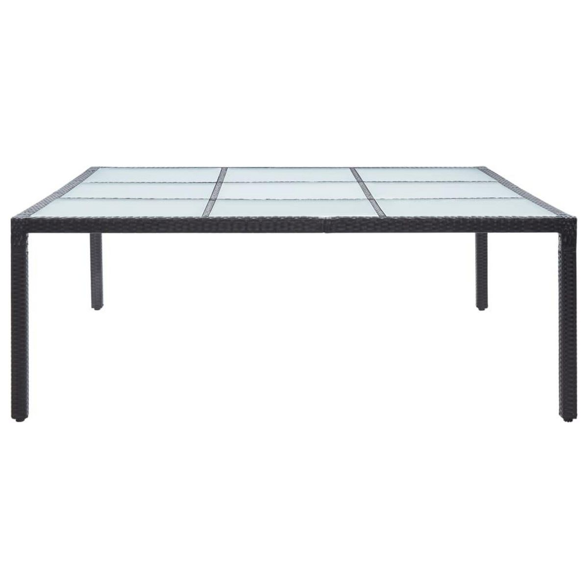 VIDAXL Table a dîner de jardin Noir 200x200x74 cm Resine tressee