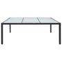 Voir la diapositive 2 : VIDAXL Table a dîner de jardin Noir 200x200x74 cm Resine tressee