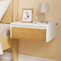 Voir la diapositive 2 : SOBUY Chevet Mural avec Tiroir Blanc 40x29x15cm FBT174-E-WN
