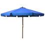 Voir la diapositive 1 : VIDAXL Parasol d'exterieur avec mat en bois 330 cm Bleu azure