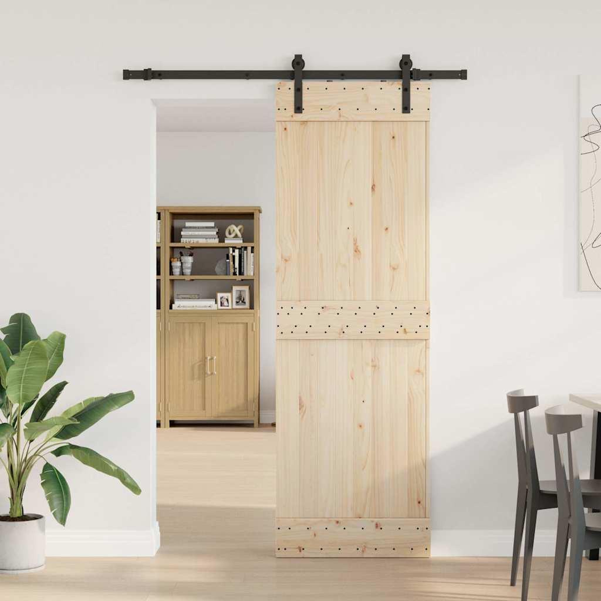 Voir la diapositive 3 : VIDAXL Kit de quincaillerie de porte coulissante 213,5 cm acier noir