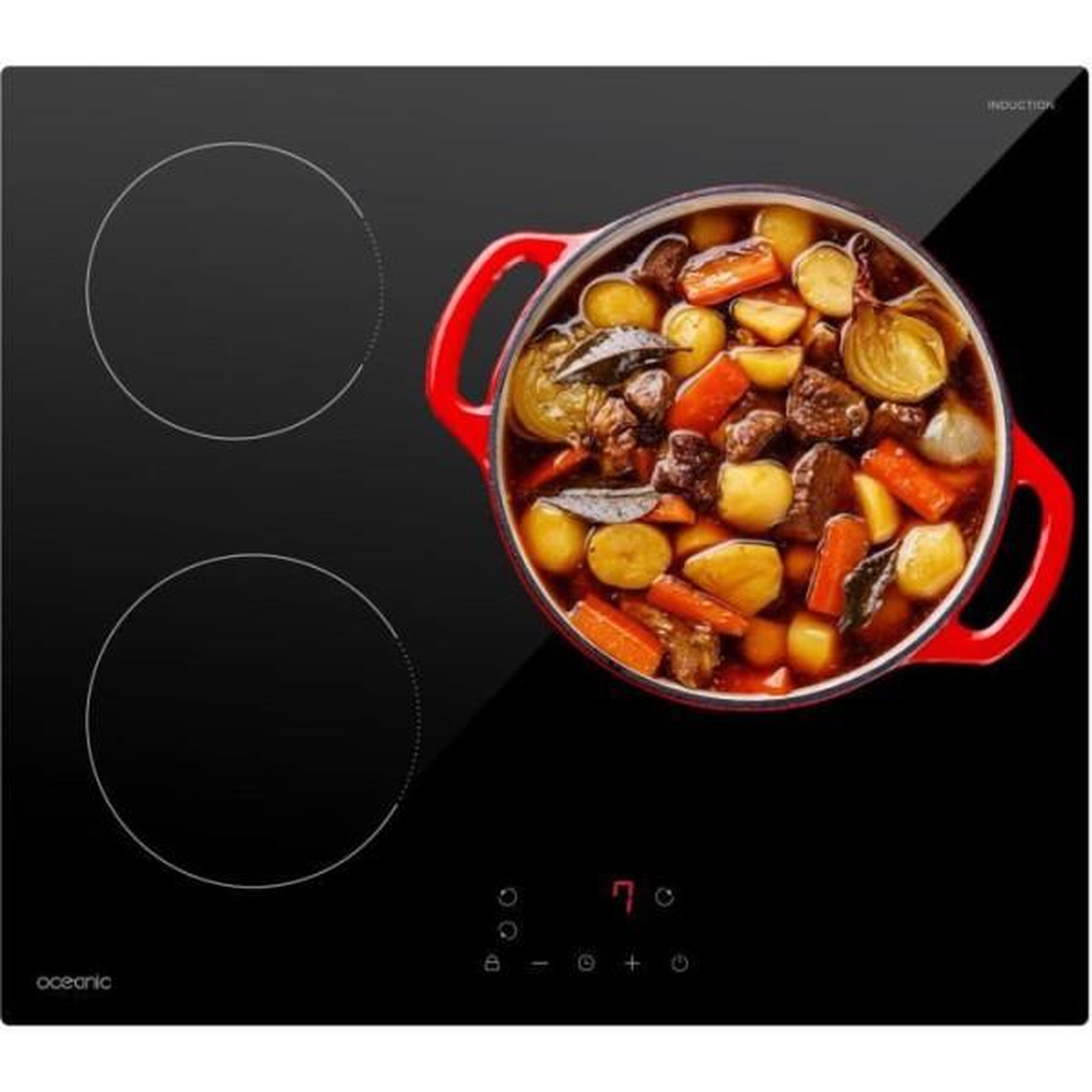 Voir la diapositive 4 : OCEANIC Table de cuisson induction OCEANIC 3 foyers L60 x P52 cm OCEATI3Z7B