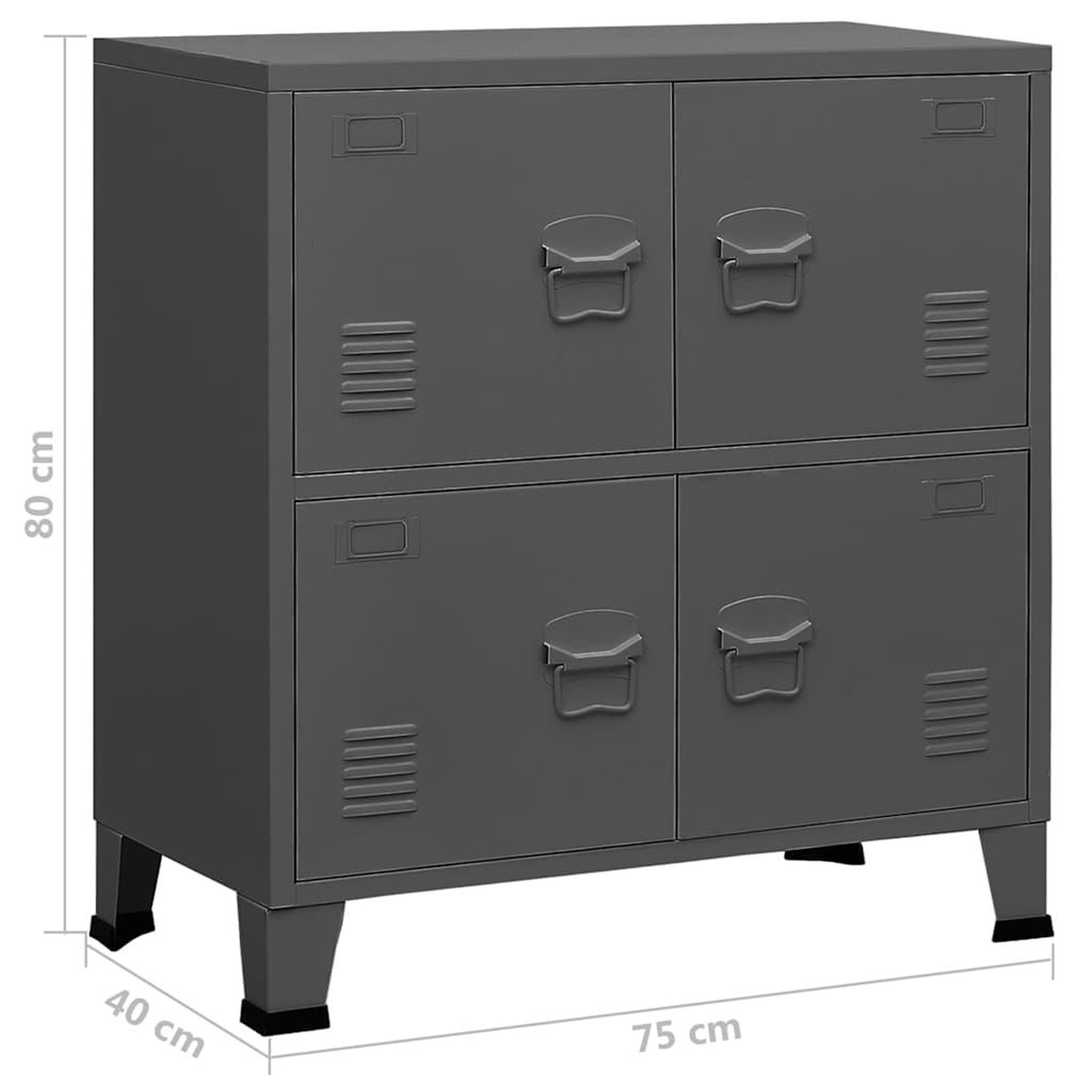 Voir la diapositive 6 : VIDAXL Coffre de rangement industriel Anthracite 75x40x80 cm Acier