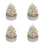 Voir la diapositive 1 : ATMOSPHERA Lot de 4 Bougies Chauffe-Plats  Pomme de Pin  100g Beige
