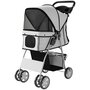 Voir la diapositive 5 : PAWHUT Poussette buggy pliable pour chiens tissu 600D Oxford imperméable 4 roues gris clair