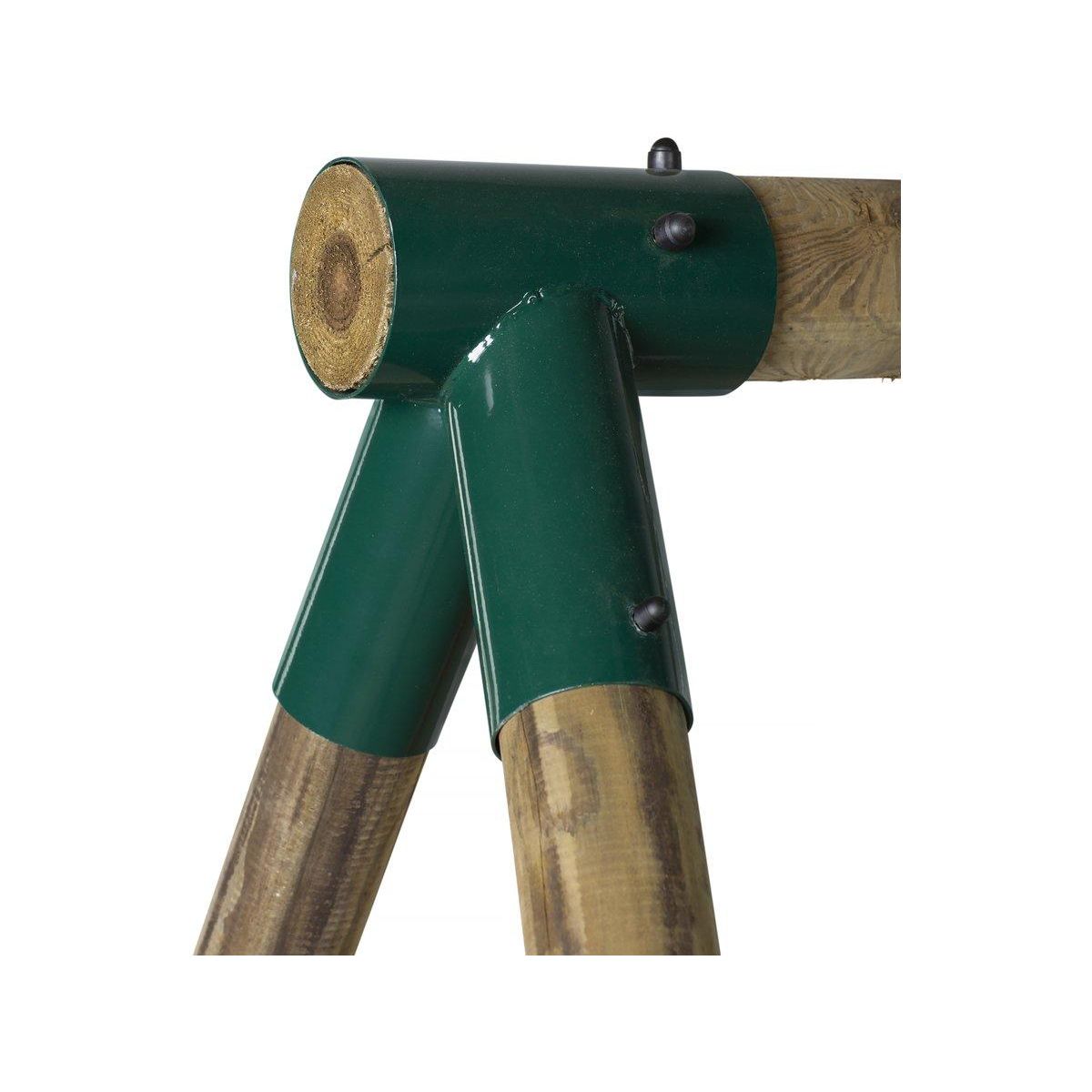 Habitat et Jardin Portique bois  Nelio  - Avec 2 balançoires , 1 vis-à-vis et 1 nacelle.