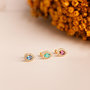 Voir la diapositive 3 : L'ATELIER D'AZUR Boucles d'Oreilles Or 18 Carats 750/000 Jaune - Améthyste et Zirconium