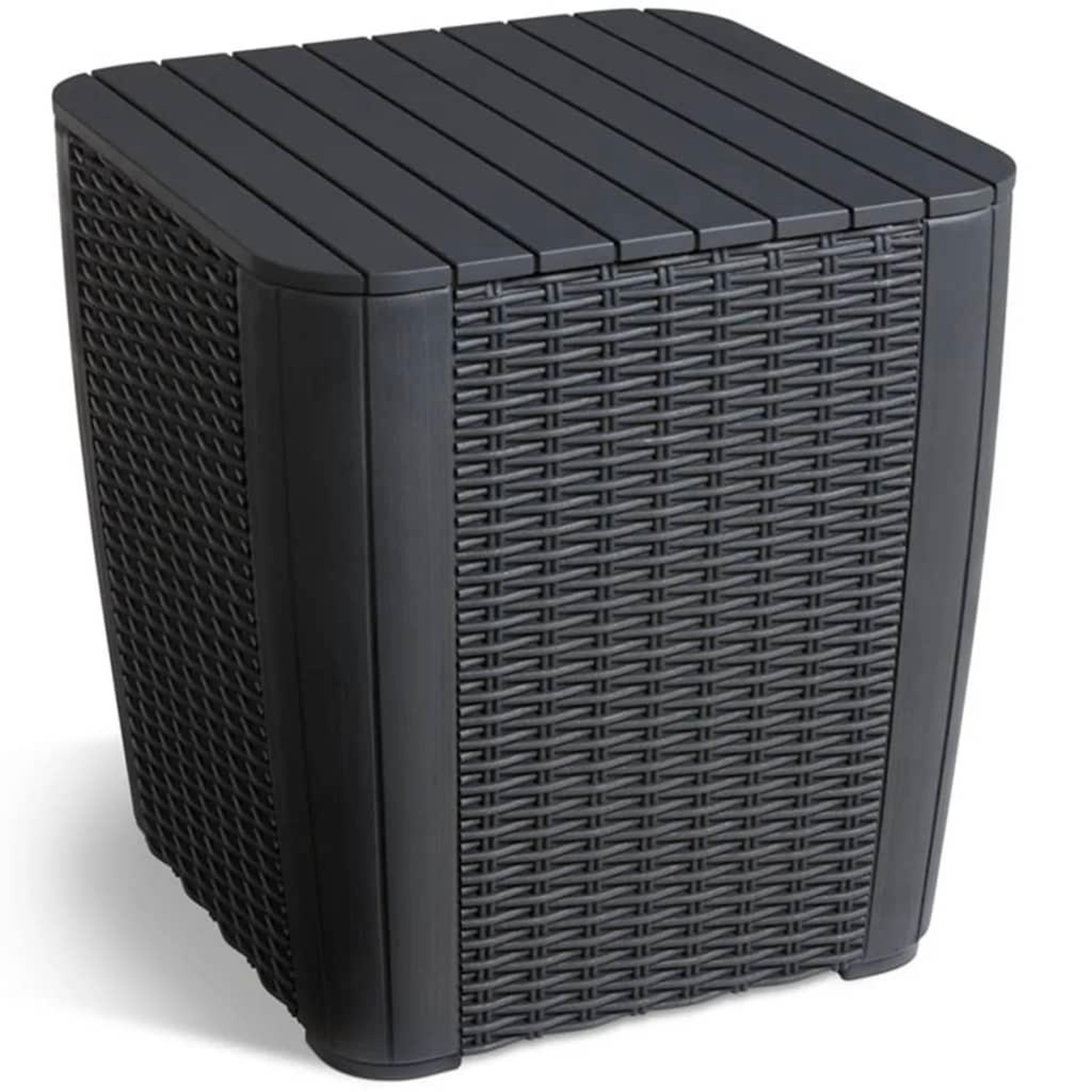 Voir la diapositive 1 : Keter Keter Table d'appoint de jardin Luzon Osier rond Graphite