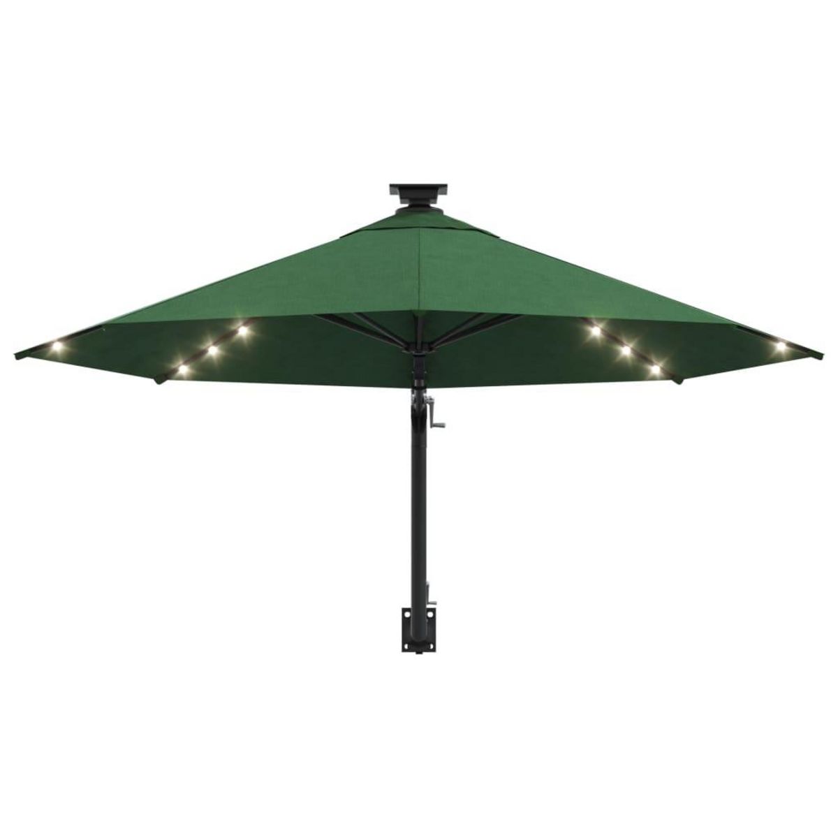 VIDAXL Parasol mural de jardin avec LED 300 cm vert