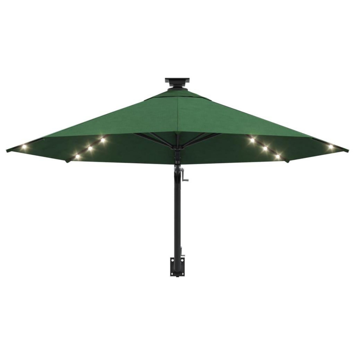 VIDAXL Parasol mural de jardin avec LED 300 cm vert