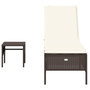 Voir la diapositive 4 : VIDAXL Chaise longue avec table et coussin marron resine tressee