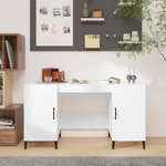 VIDAXL Bureau Blanc brillant 140x50x75 cm Bois d'ingenierie
