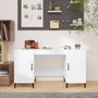 Voir la diapositive 1 : VIDAXL Bureau Blanc brillant 140x50x75 cm Bois d'ingenierie