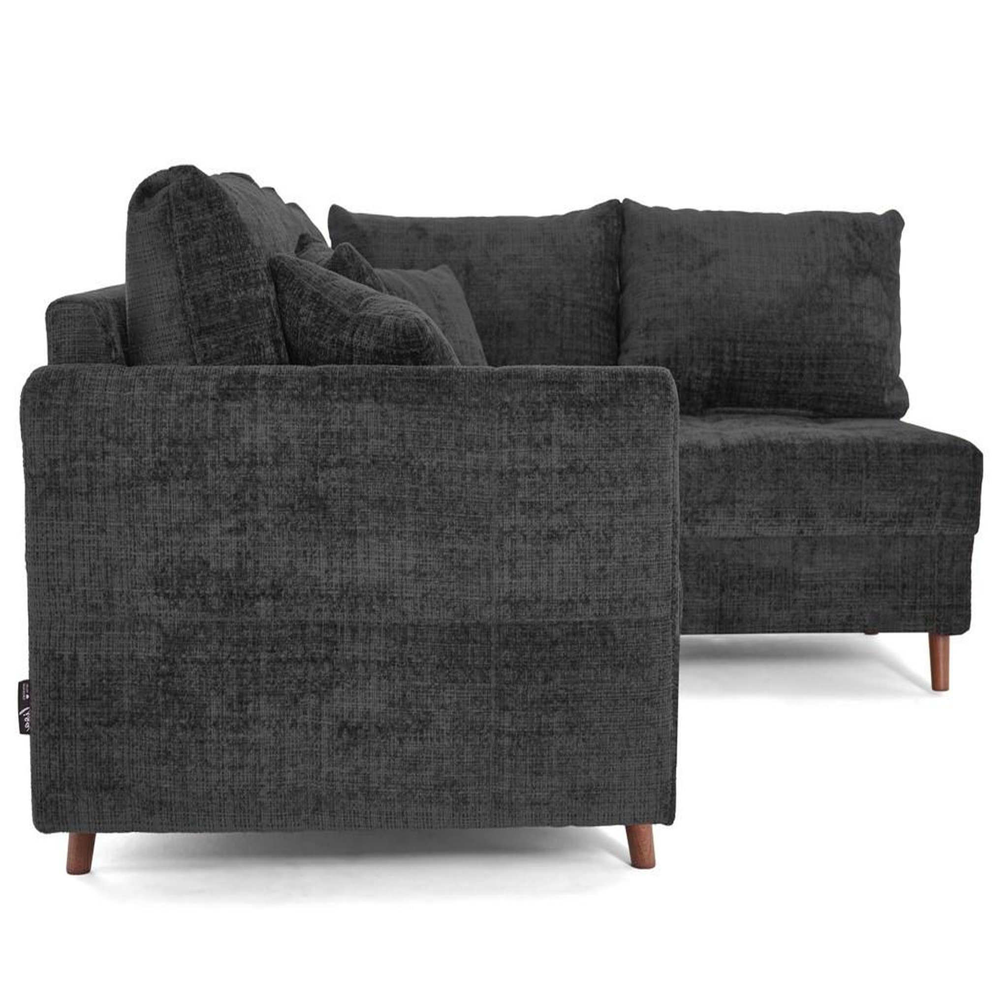 Voir la diapositive 6 : LISA DESIGN Rune - canapé d'angle droit 4 places en velours texturé
