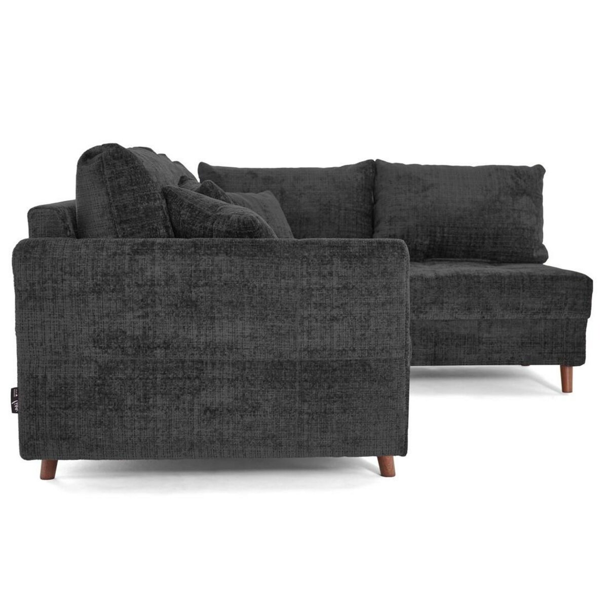 LISA DESIGN Rune - canapé d'angle droit 4 places en velours texturé