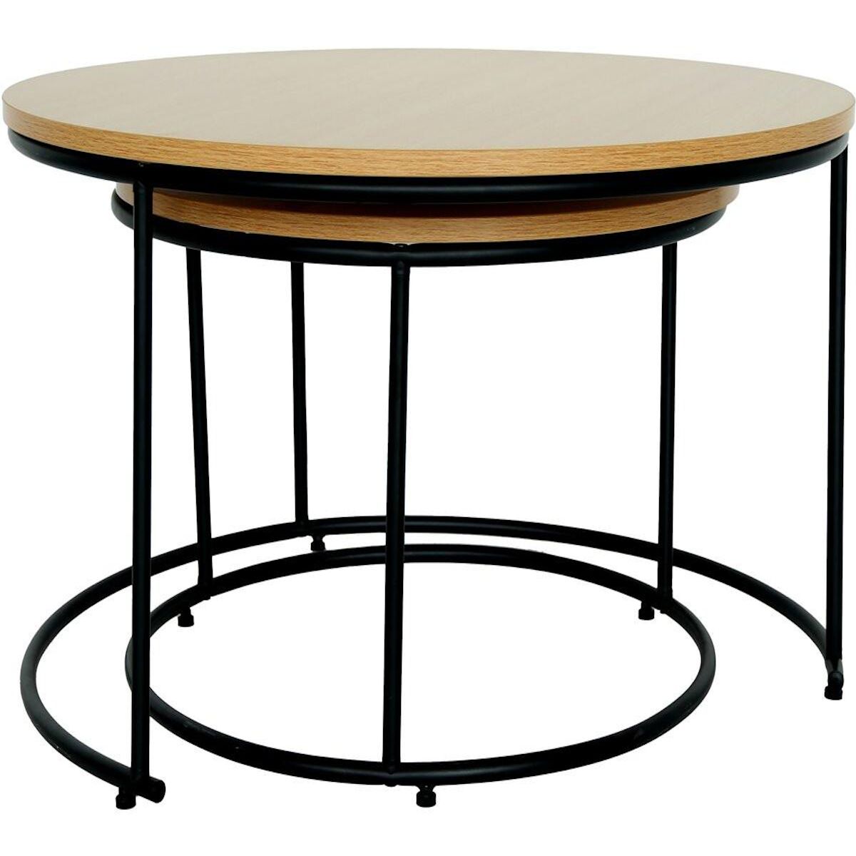 Habitat et Jardin Lot de 2 tables basses gigognes  Wen  - Marron