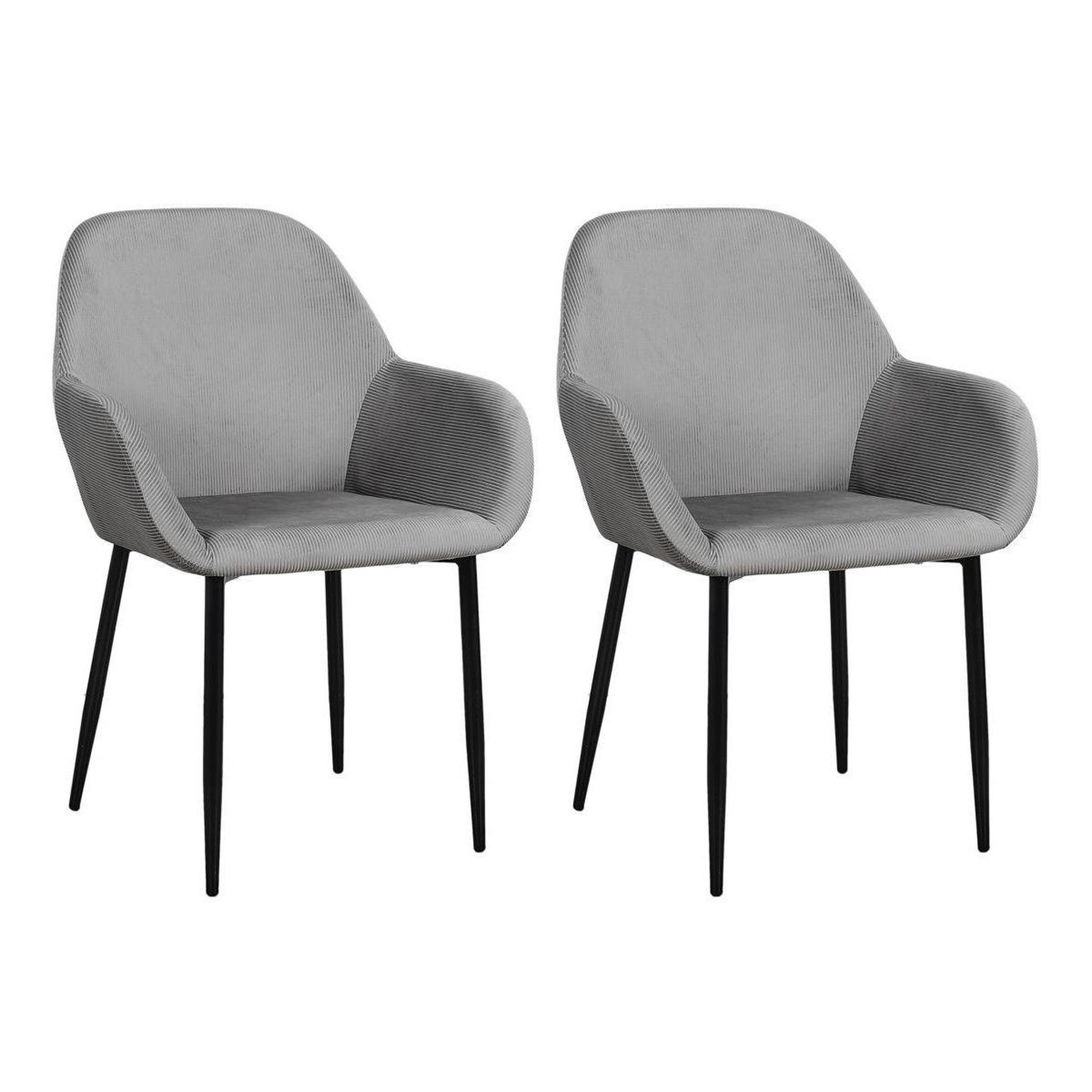 The Home Deco Factory Lot de 2 Fauteuils Design  Giulia  85cm Gris