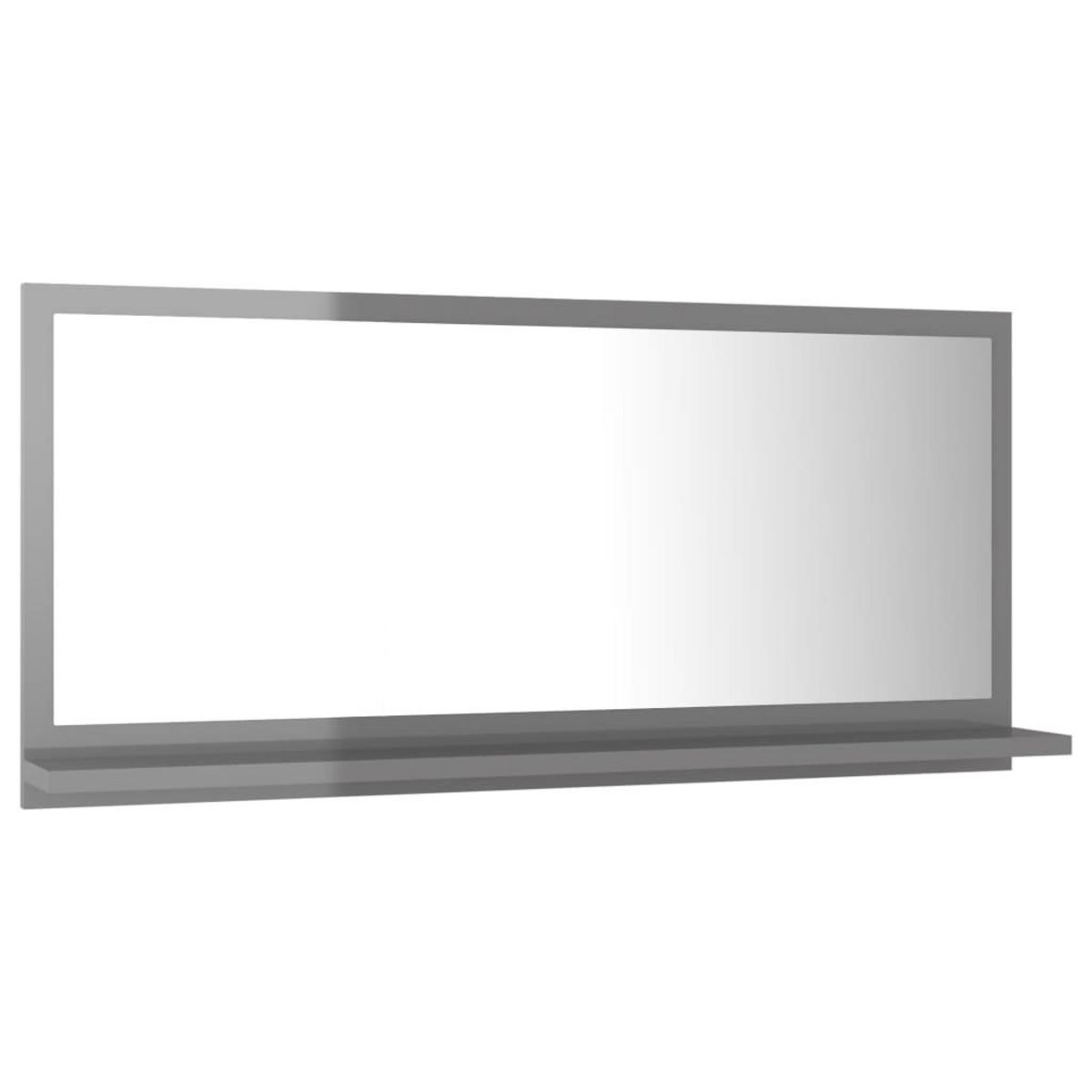 VIDAXL Miroir salle de bain Gris brillant 80x10,5x37cm Bois ingenierie
