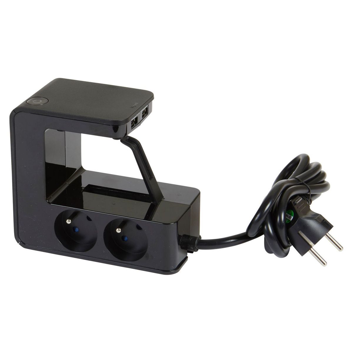 LEGRAND Rallonge multiprise clipsable 4x2P+T , 2 USB Type-A et 1 inter lumineux - noir