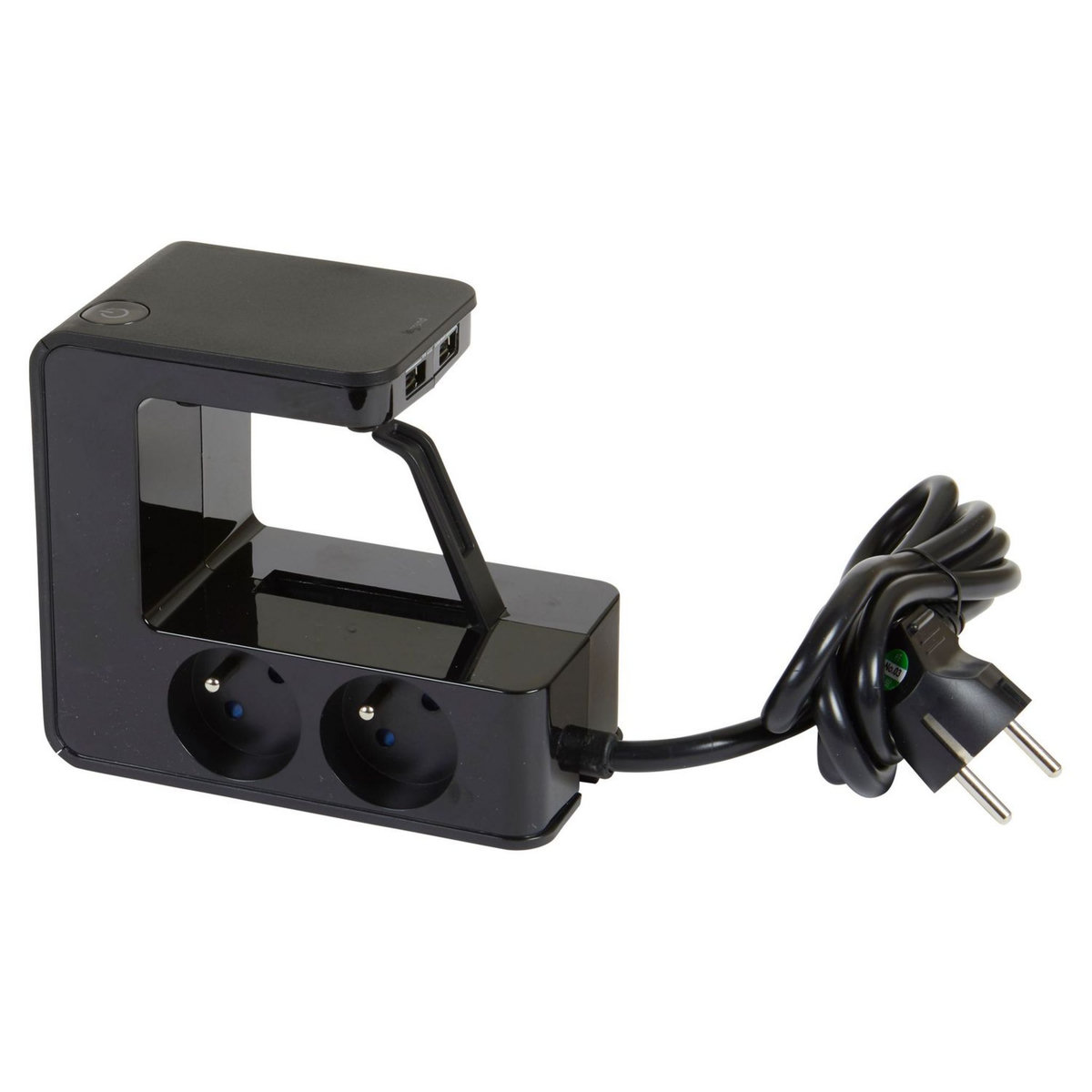 LEGRAND Rallonge multiprise clipsable 4x2P+T , 2 USB Type-A et 1 inter lumineux - noir