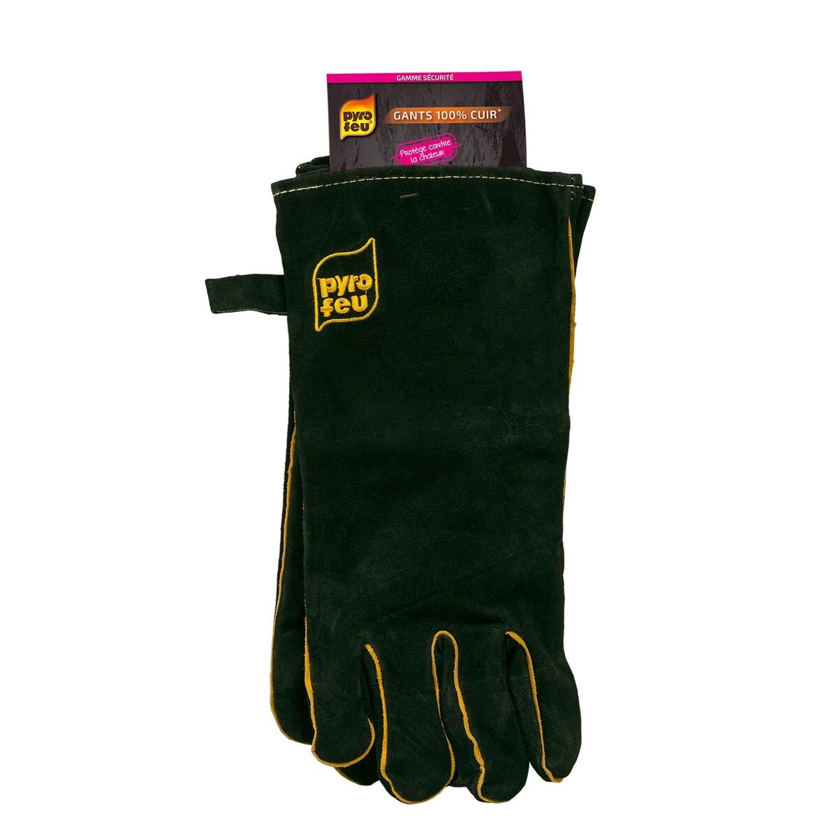 PYROFEU Paire de gants en cuir de protection anti chaleur 320g/m2