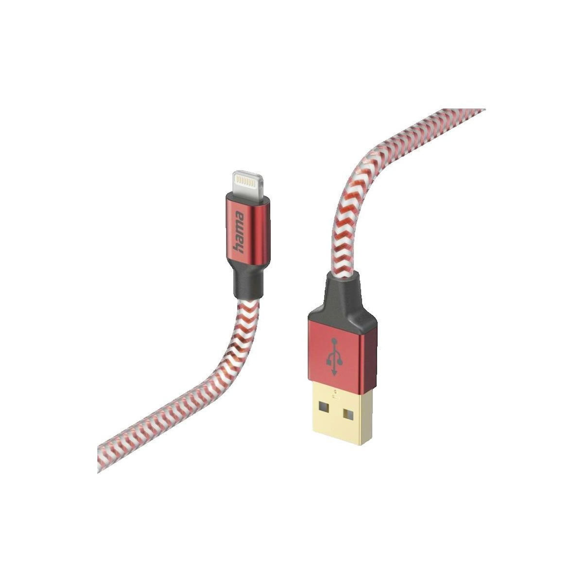 Hama Câble de charge Hama Reflective rouge