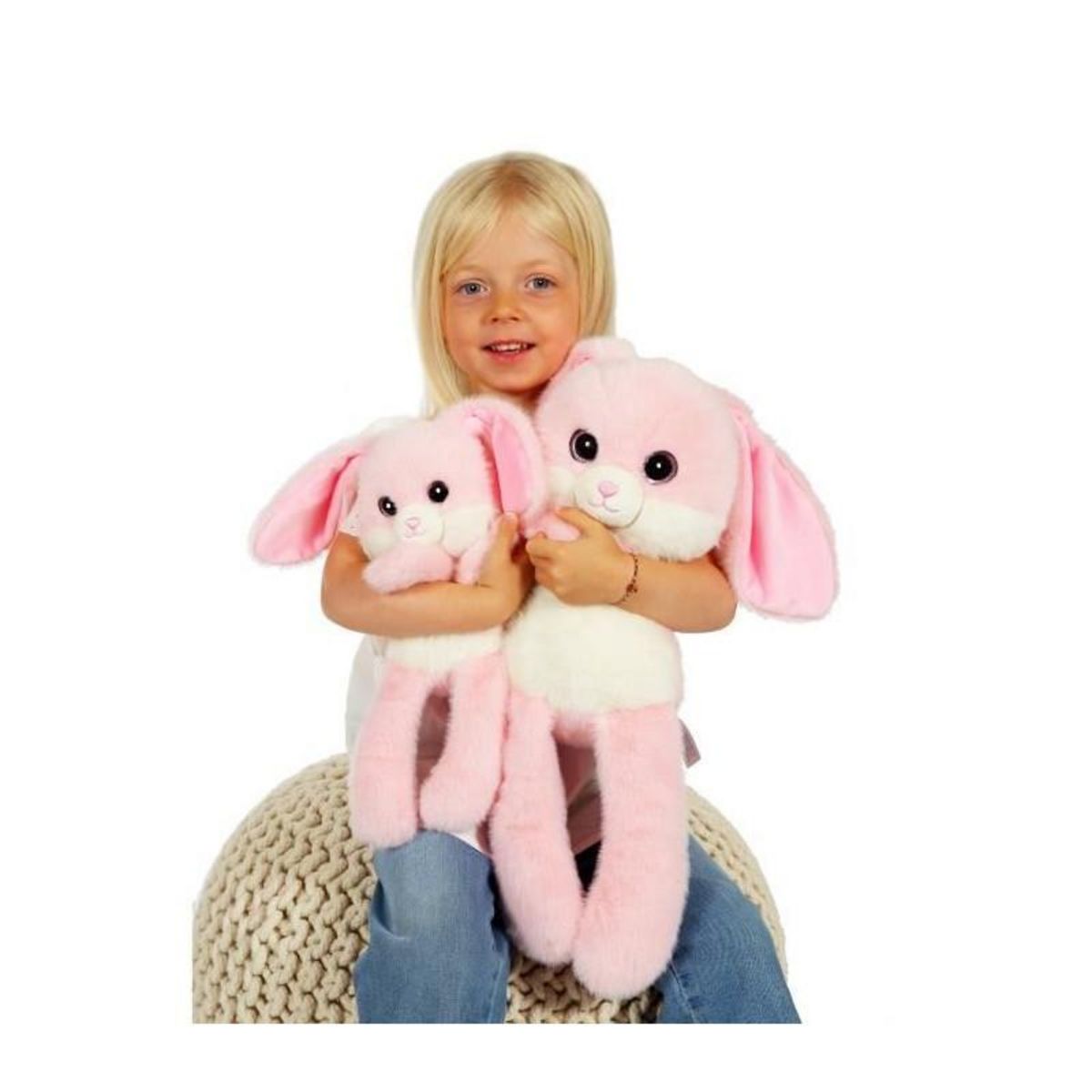 TOYS TOYS Peluche Lapin Leggies - GIPSY TOYS - Rose, 48 cm