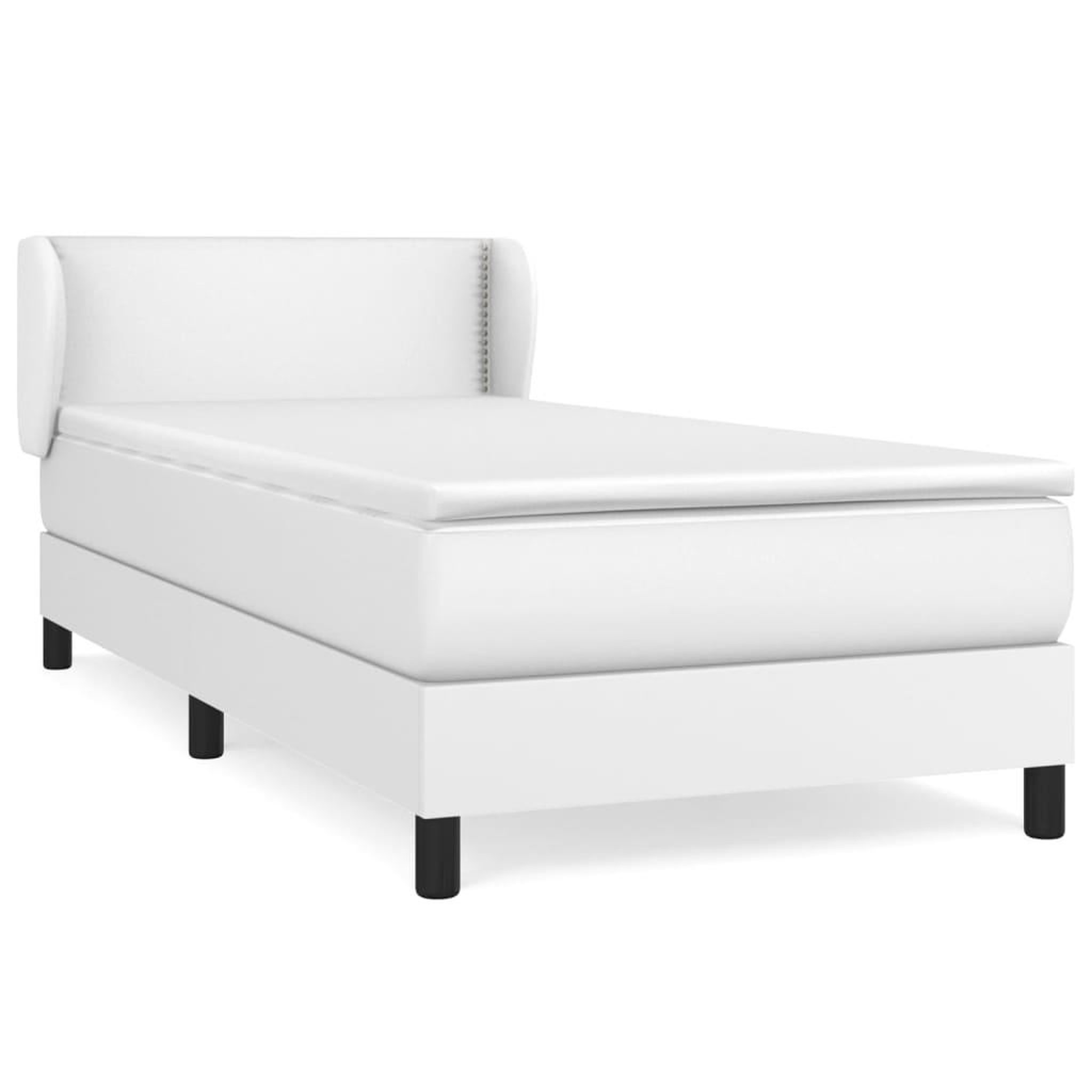 Voir la diapositive 1 : VIDAXL Sommier a lattes de lit avec matelas Blanc 80x200 cm Similicuir