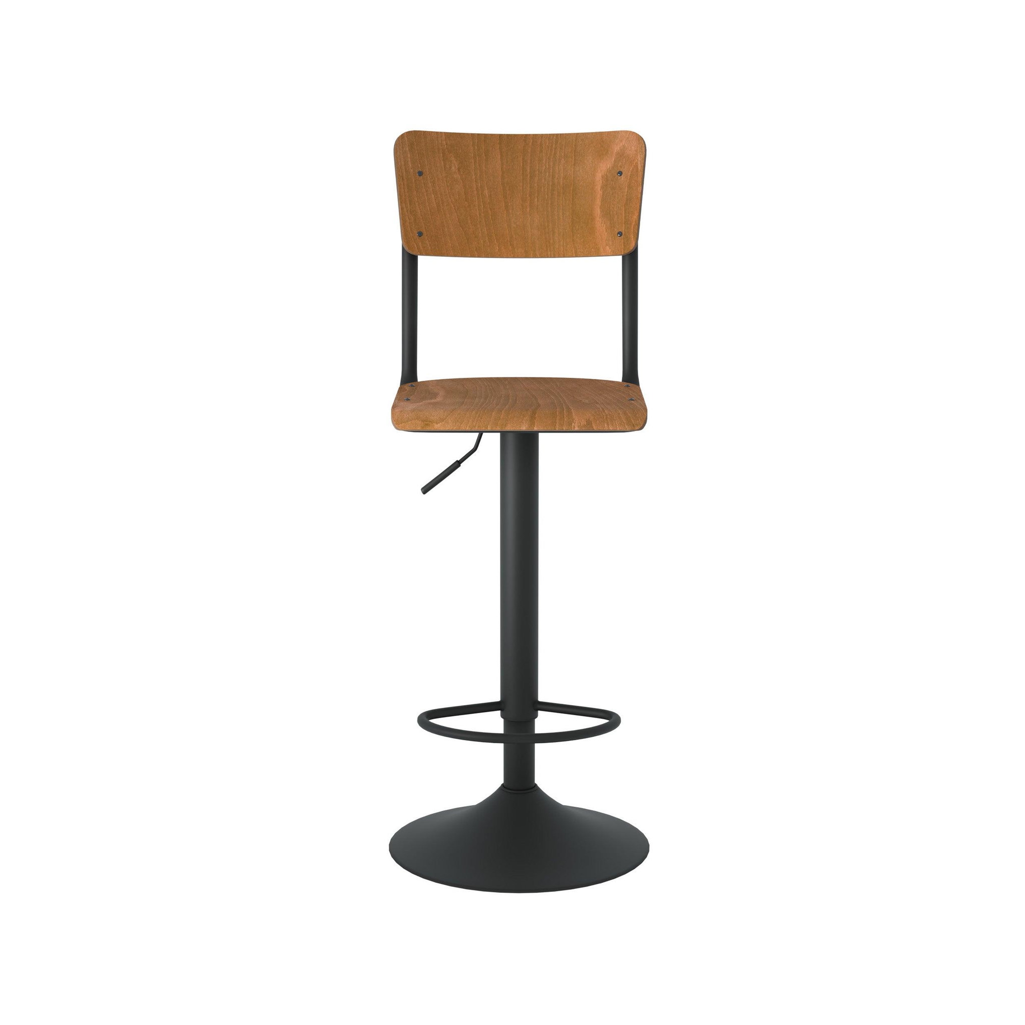 Voir la diapositive 6 : MAISON PAVANE Lot de 2 chaises de bar réglables 60/80 cm en bois foncé-clem