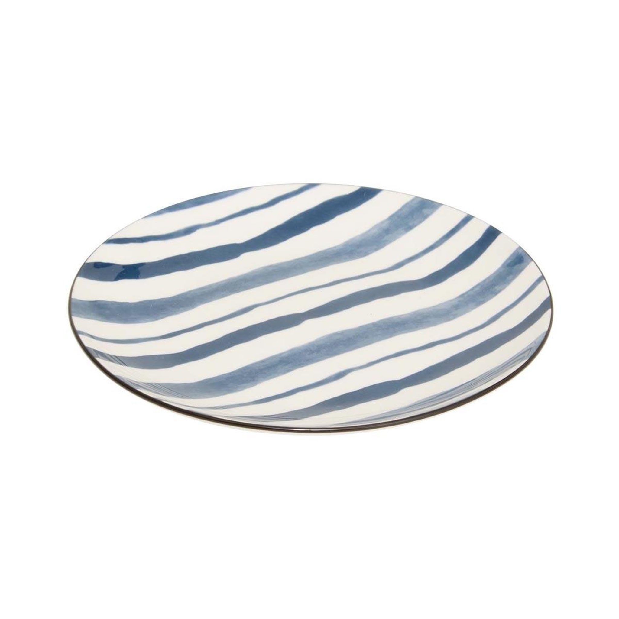 Voir la diapositive 2 : SECRET DE GOURMET Lot de 6 assiettes à dessert  umami rayure  19cm bleu