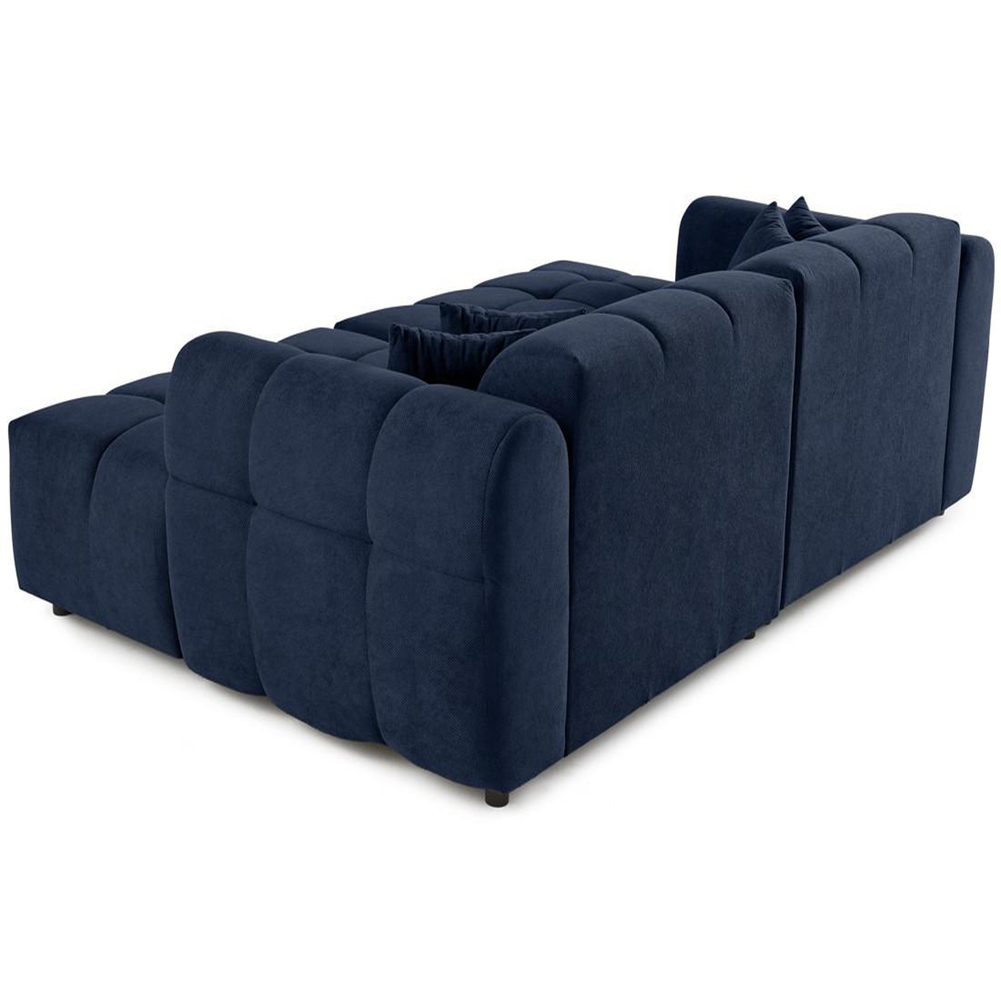 Voir la diapositive 5 : BEST MOBILIER Ray - canapé droit 4 places avec double méridienne - assise profonde - en tissu texturé