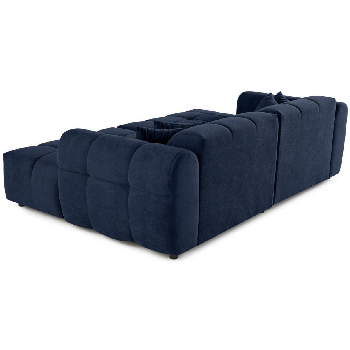 LISA DESIGN Ray - canapé droit 4 places avec double méridienne - assise profonde - en tissu texturé