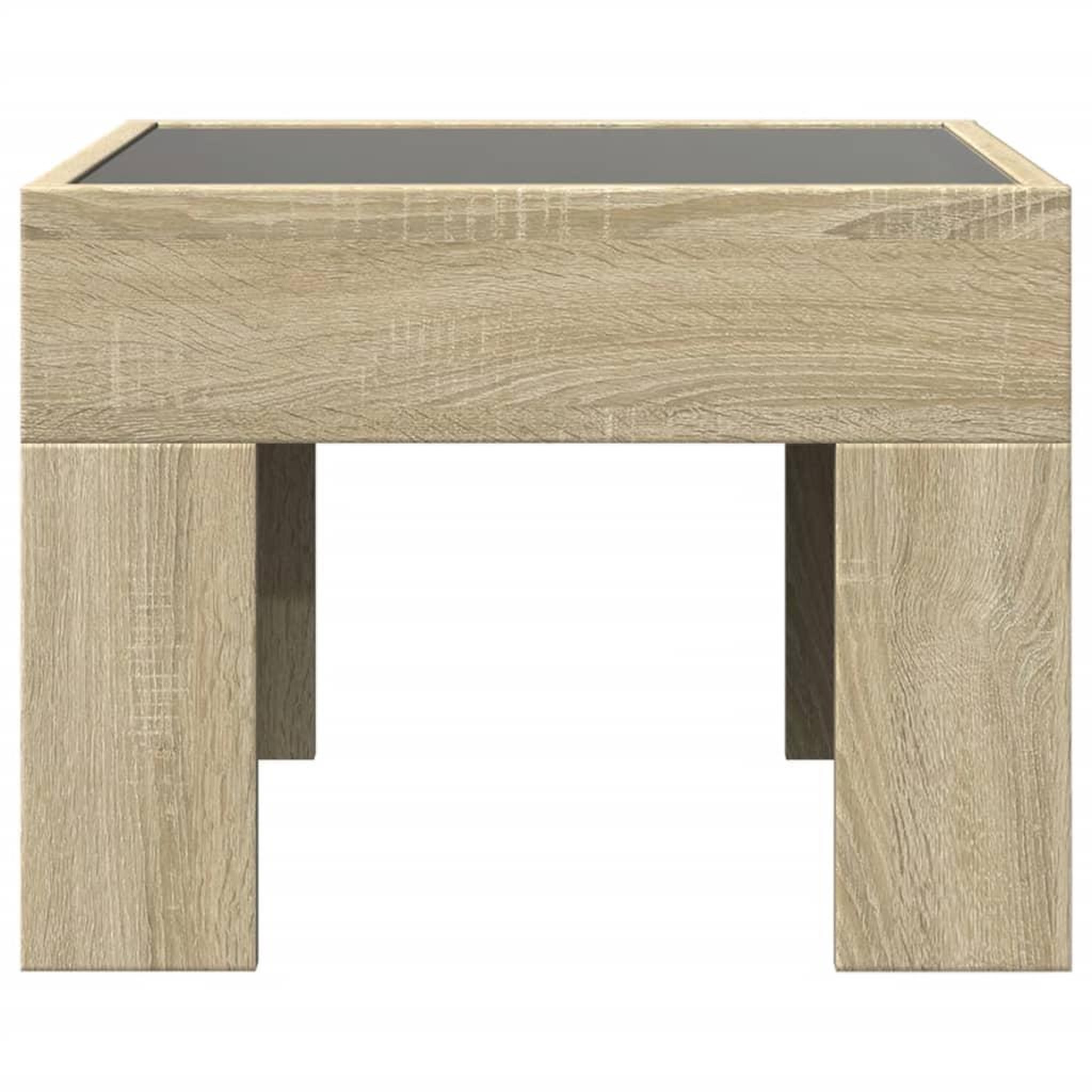 Voir la diapositive 4 : VIDAXL Table de chevet avec LED infini chene sonoma 40x40x30 cm