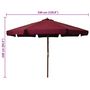 Voir la diapositive 5 : VIDAXL Parasol d'exterieur avec mat en bois 330 cm Bordeaux