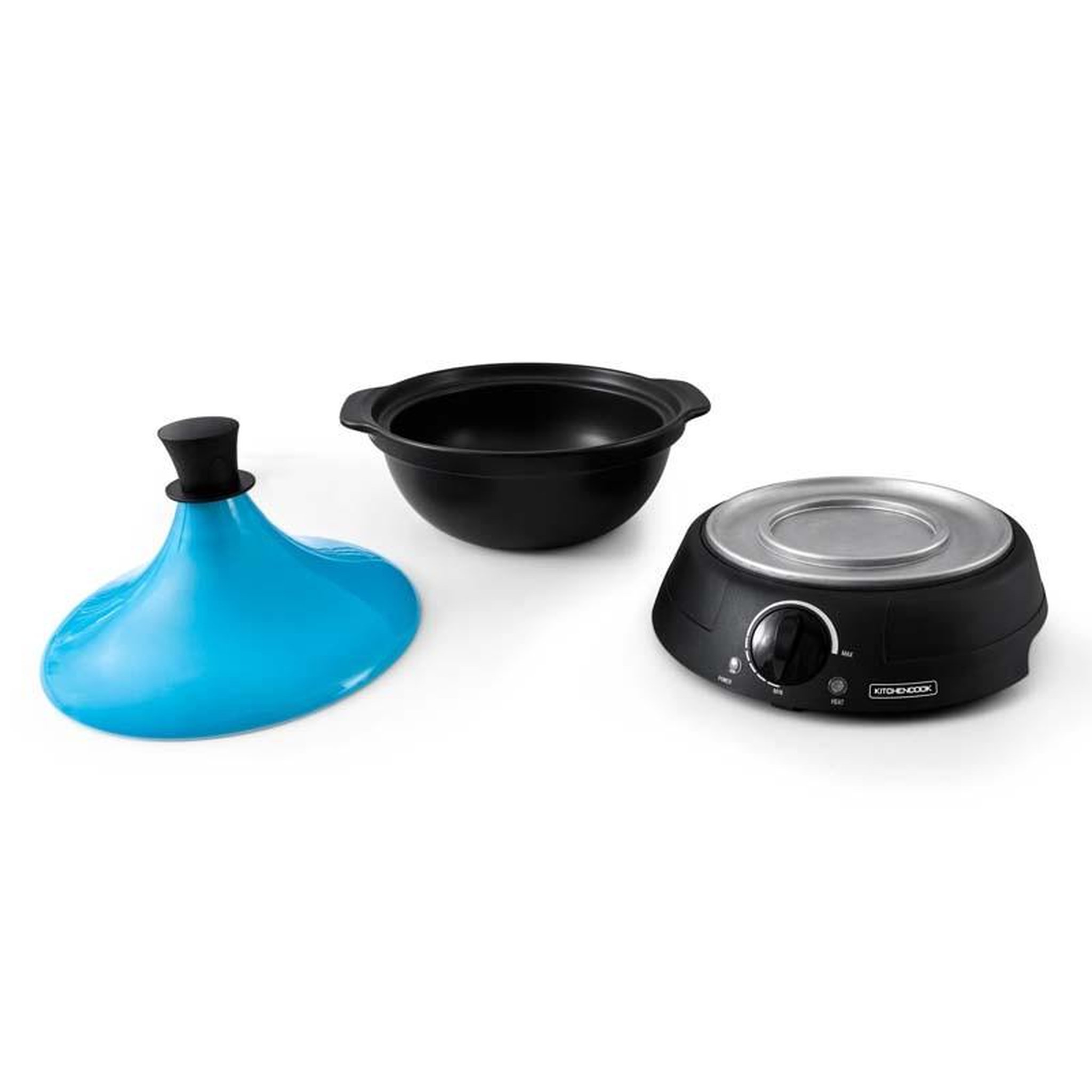 Voir la diapositive 6 : KITCHENCOOK Kitchencook - tajine électrique k-jine 3 bleue - 300 w 3 l - pot en terre cuite
