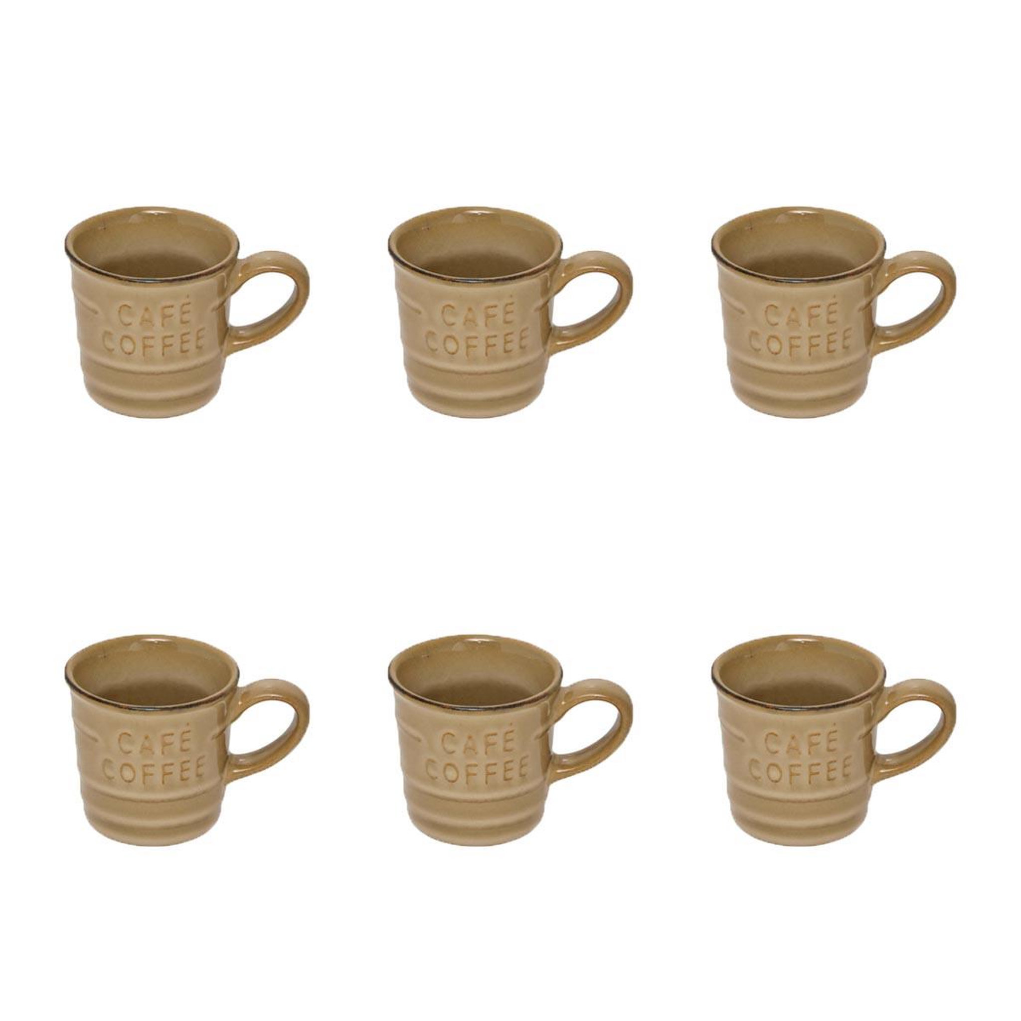 SECRET DE GOURMET Lot de 6 tasses à café expresso  joel  8cl beige