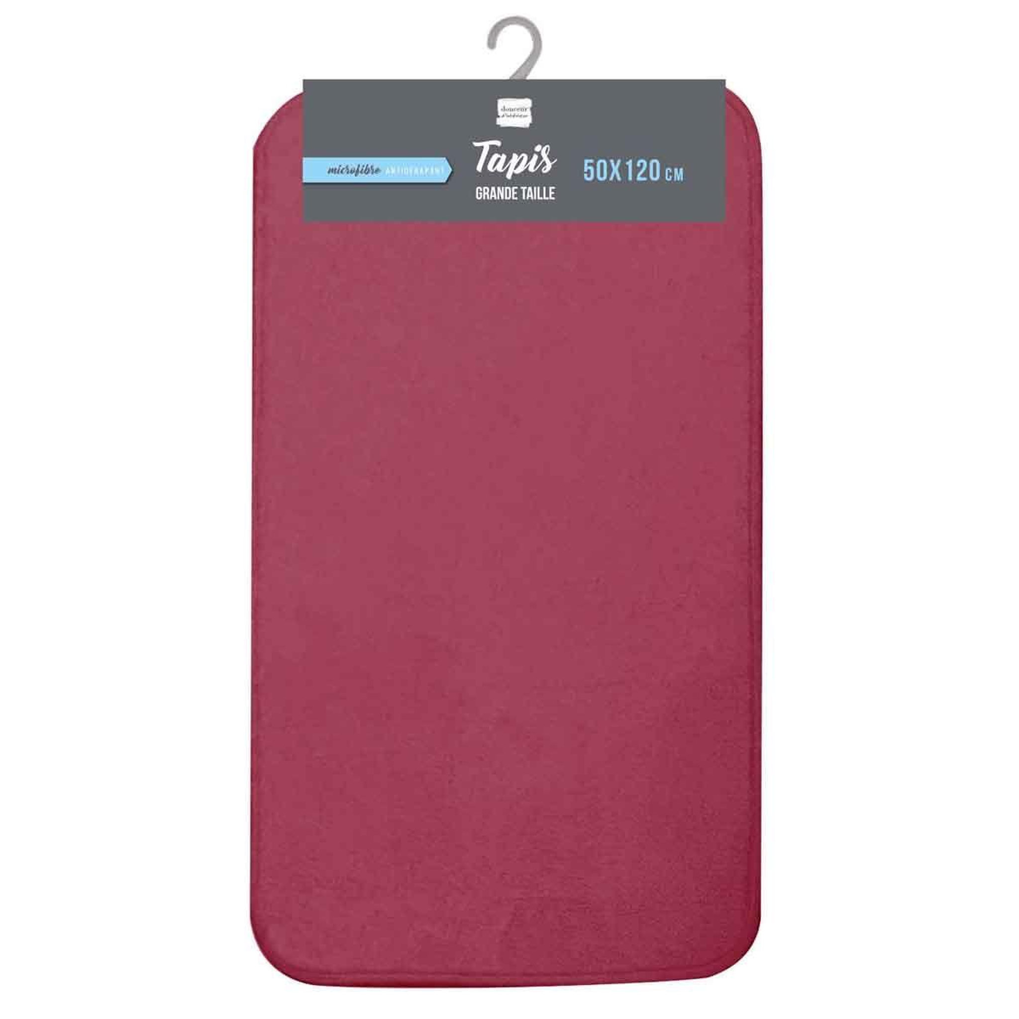 Voir la diapositive 2 : Douceur d'Intérieur Tapis de Bain Microfibre  Vitamine  50x120cm Framboise