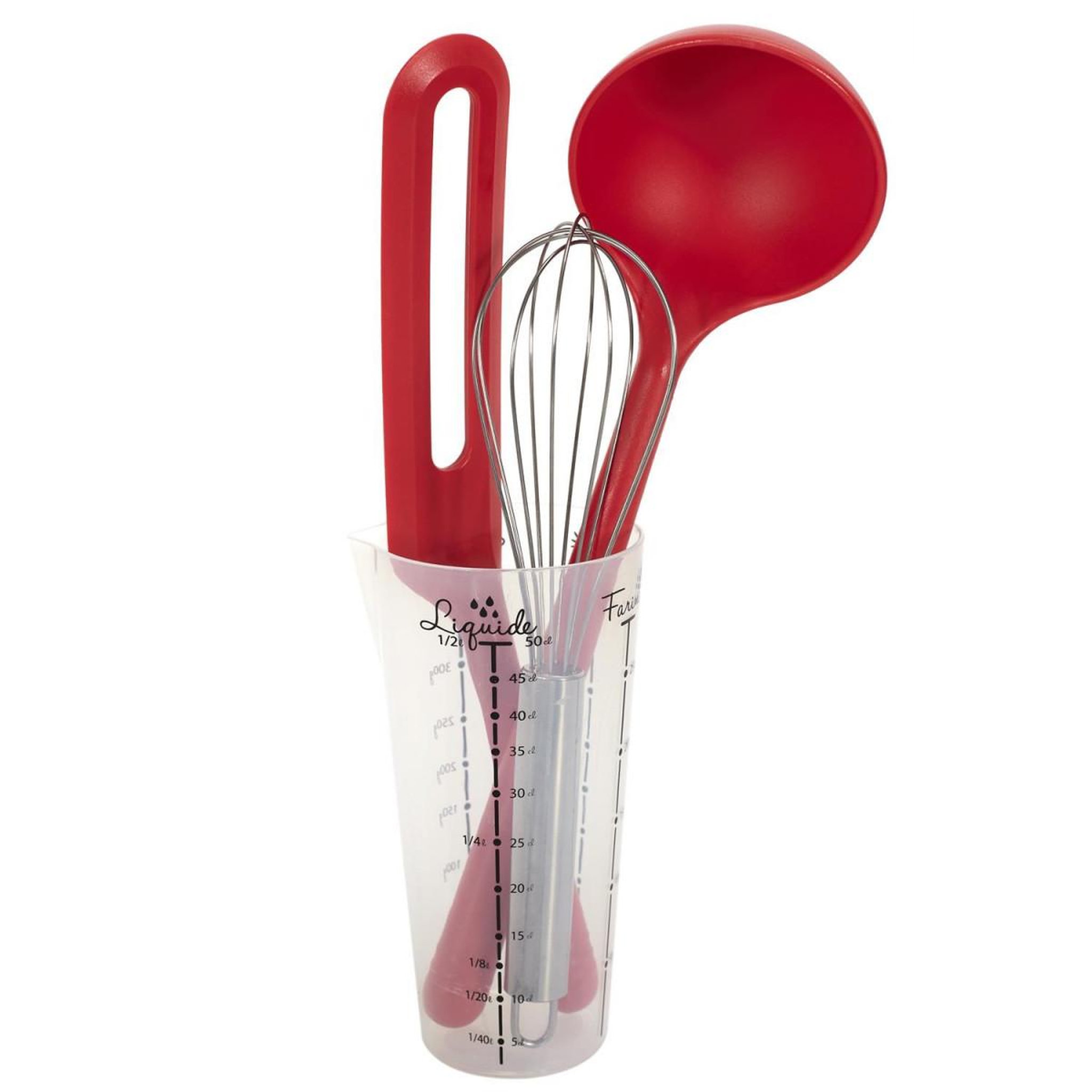 Lily Cook Lot de 4 ustensiles à pâtisserie  chandeleur  33cm rouge