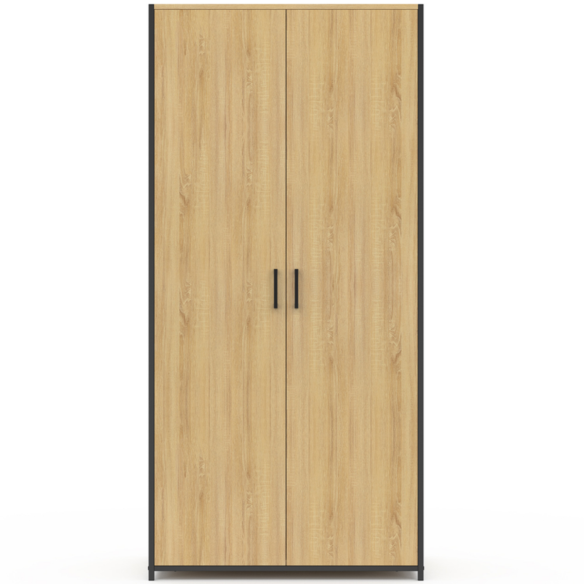 ID MARKET Armoire 2 portes DETROIT penderie 80 cm avec étagères rangement maxi capacité design industriel