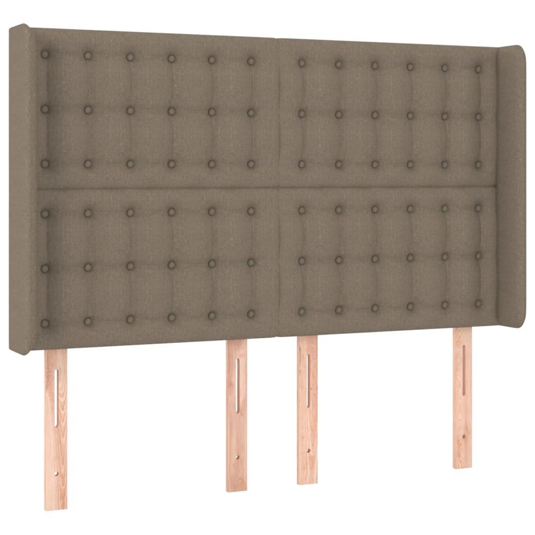 Voir la diapositive 2 : VIDAXL Tete de lit avec oreilles Taupe 147x16x118/128 cm Tissu
