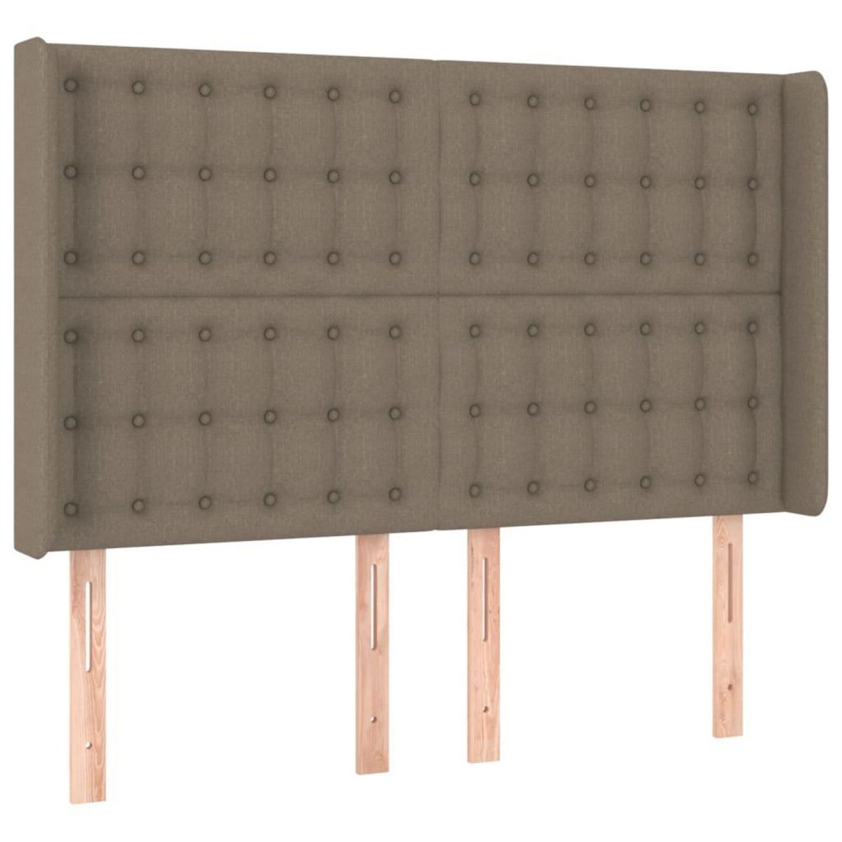 VIDAXL Tete de lit avec oreilles Taupe 147x16x118/128 cm Tissu