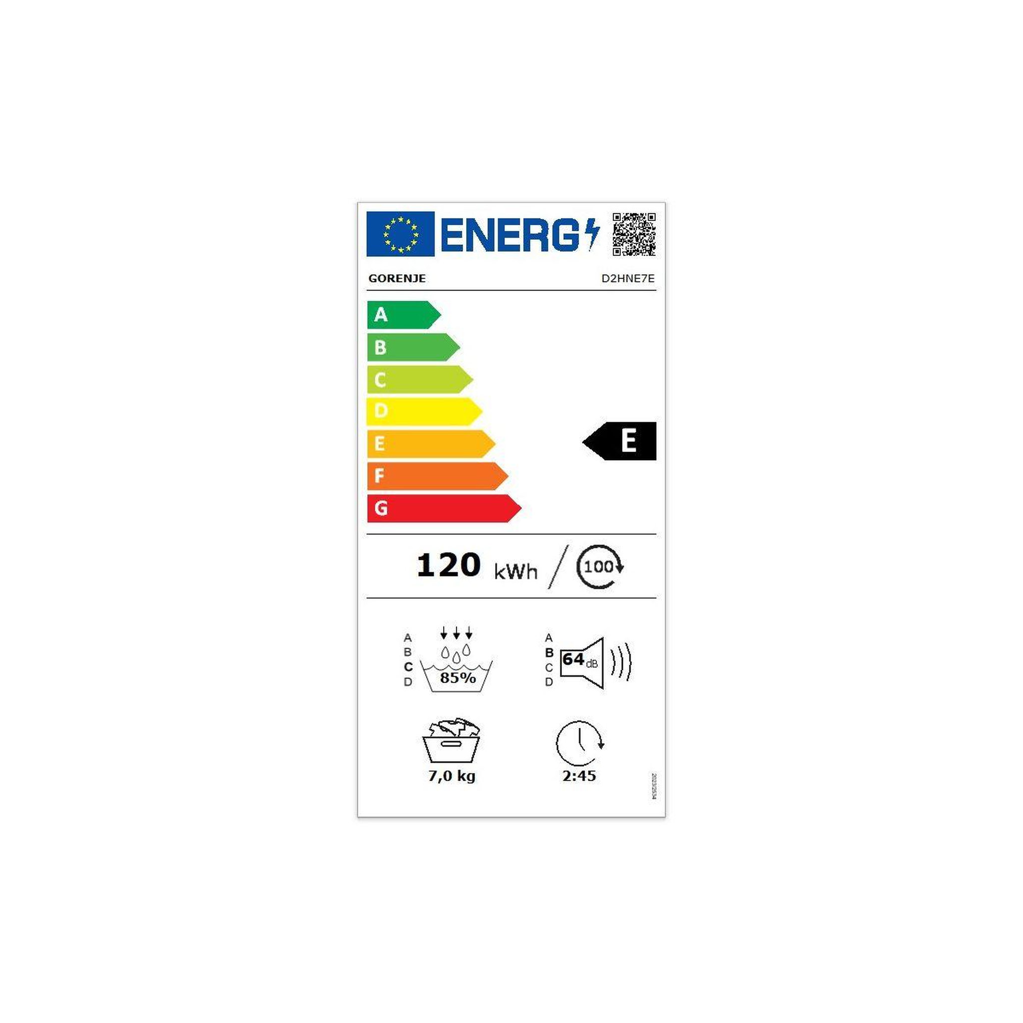 Voir la diapositive 6 : GORENJE Sèche linge pompe à chaleur d2hne7e
