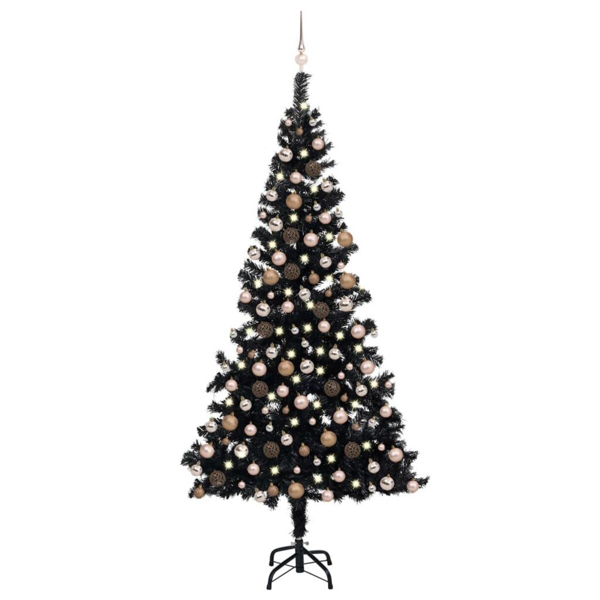 Arbre de Noël artificiel 210 cm avec lumières LED et boules