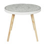 Voir la diapositive 1 : Paris Prix Table Basse Design  Arabesque  50cm Blanc & Beige