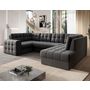 Voir la diapositive 1 : BEST MOBILIER Nappa - canapé panoramique d'angle gauche 7 places convertible avec coffre en velours
